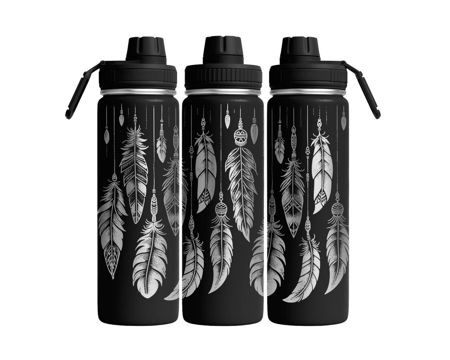 Tumbler mit Schraubverschluss "Federn"