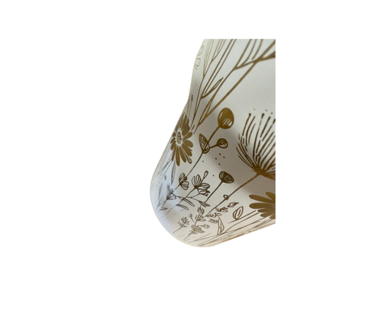 30 OZ Flip/Top-Tumbler weiß/silber "Wildblumen" - Emmilous