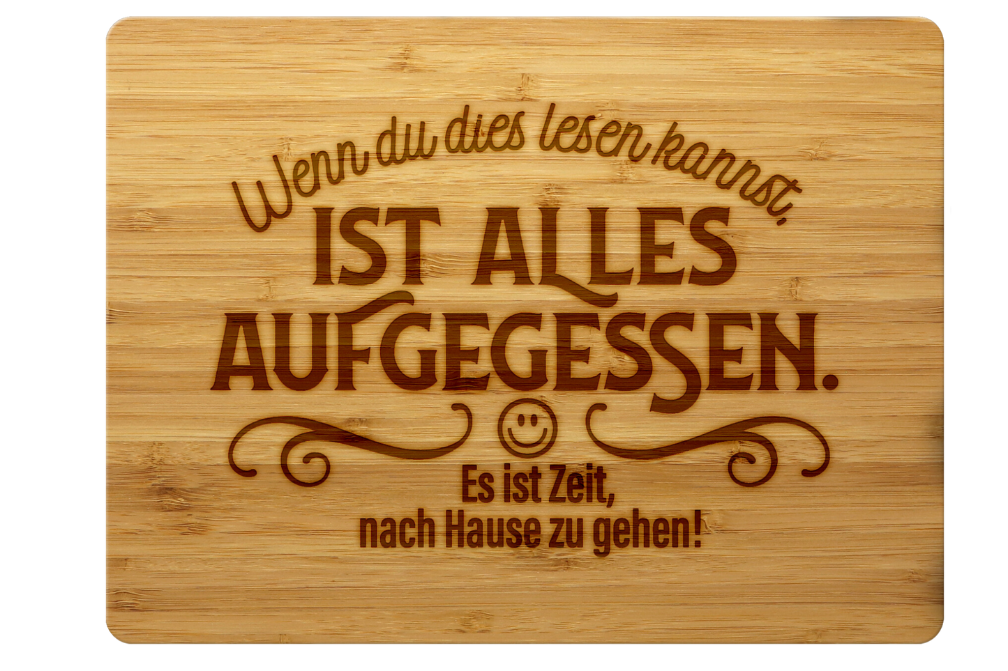 Schneidebrett aus Bambus "Aufgegessen" - Emmilous