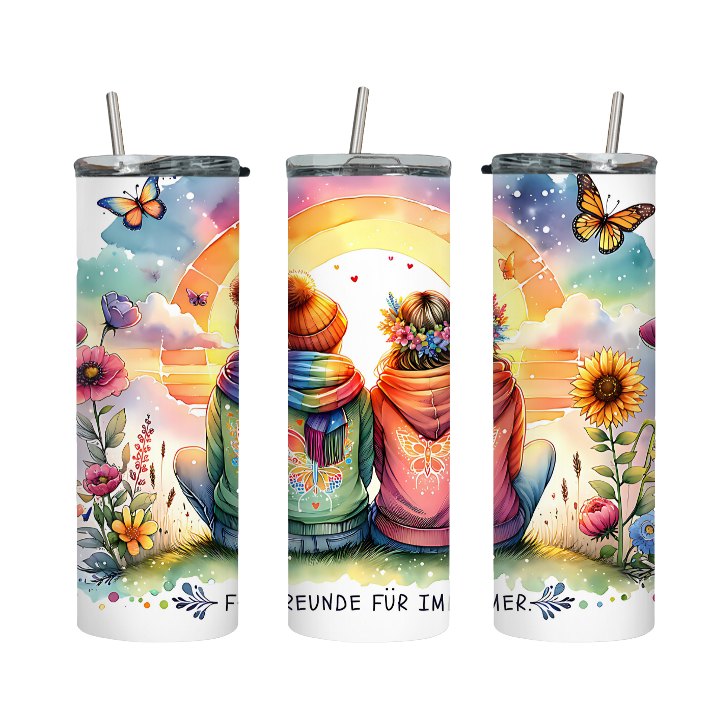 Tumbler mit Steckdeckel "Freunde" - Emmilous