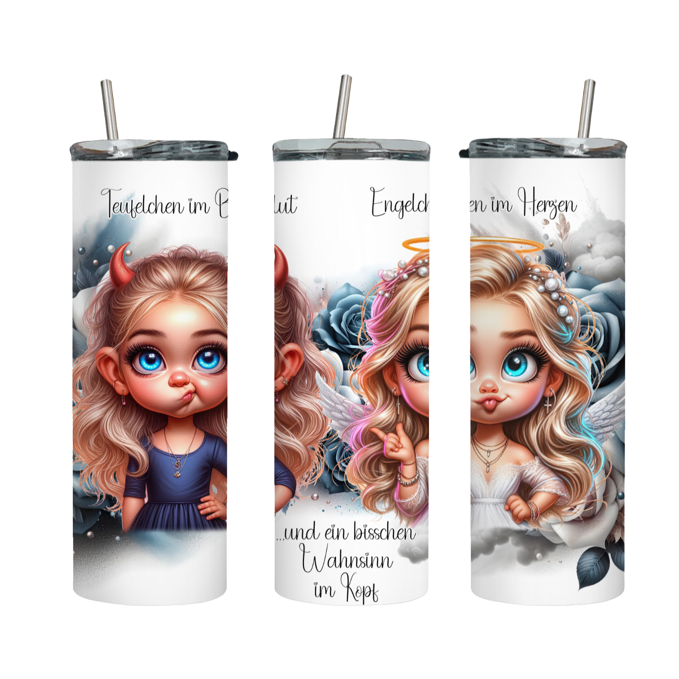 Tumbler mit Steckdeckel "Engelchen" - Emmilous