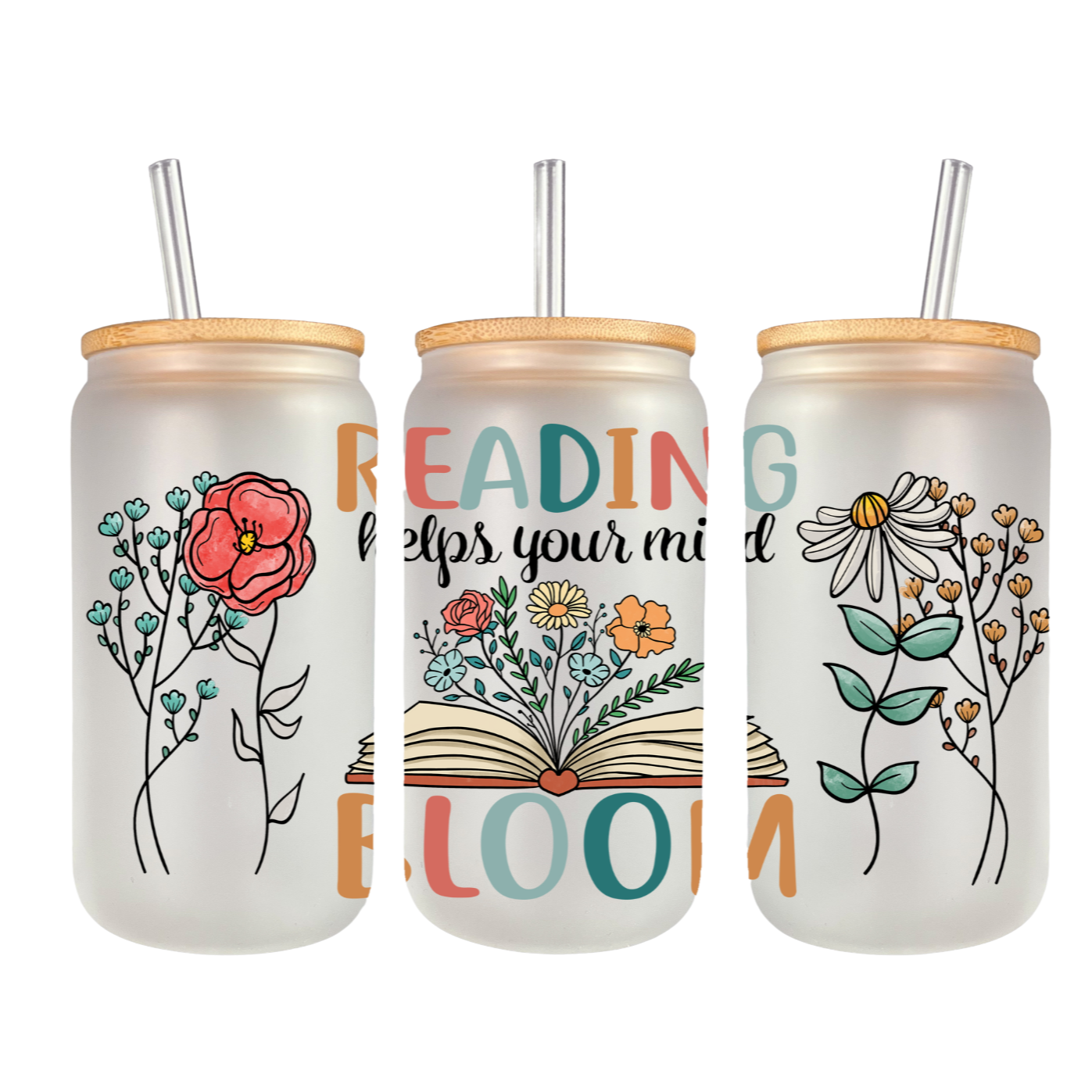 Glas "Reading helps"