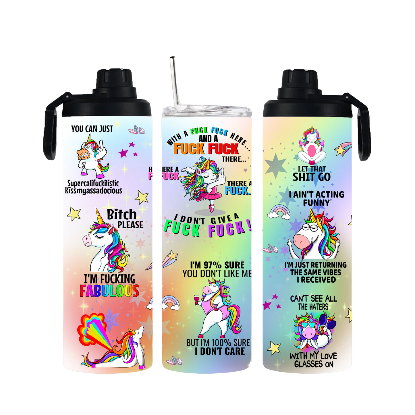 Tumbler mit Schraubverschluss "FU Einhorn" - Emmilous