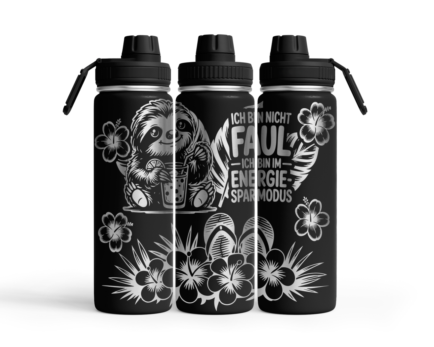 Tumbler mit Schraubverschluss (710 ml) "Faultier Energie"