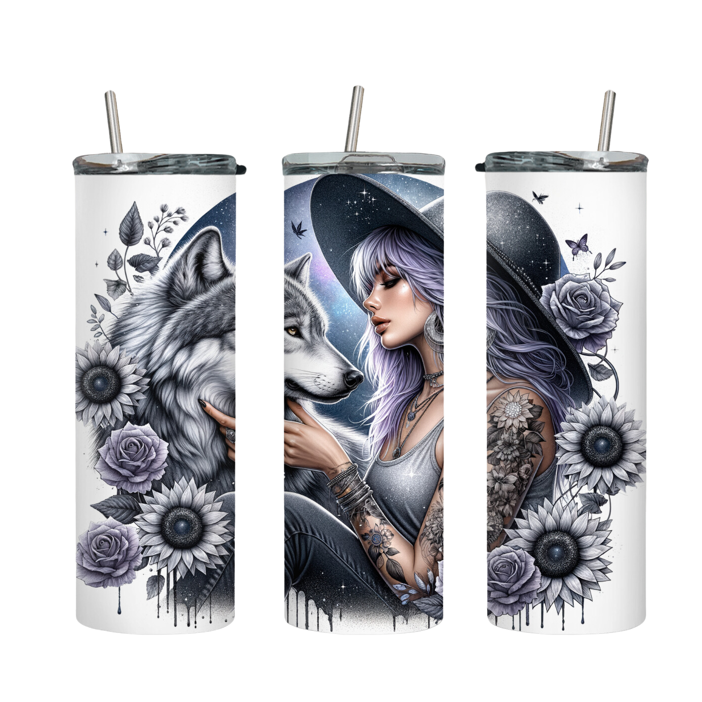 Tumbler mit Steckdeckel "Die mit dem Wolf" - Emmilous
