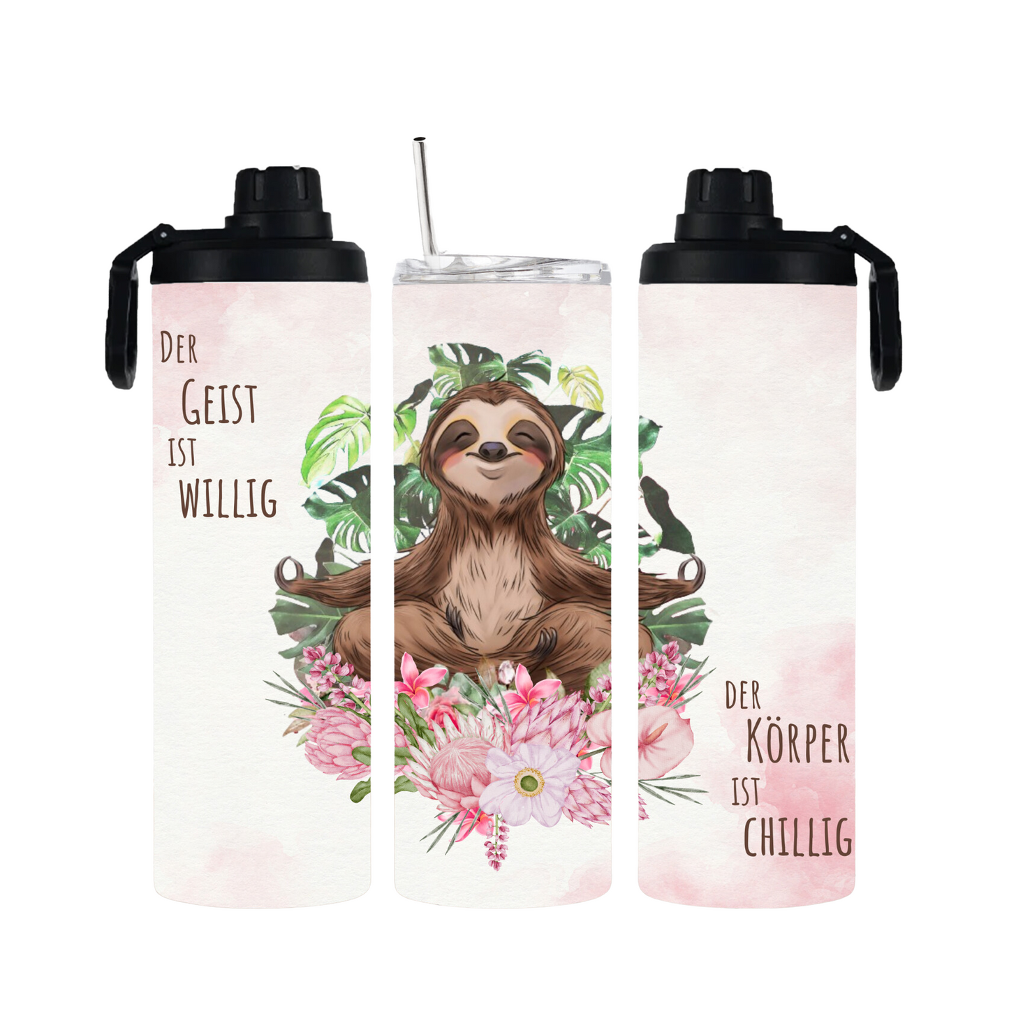Tumbler mit Schraubverschluss "Chill Faultier" - Emmilous