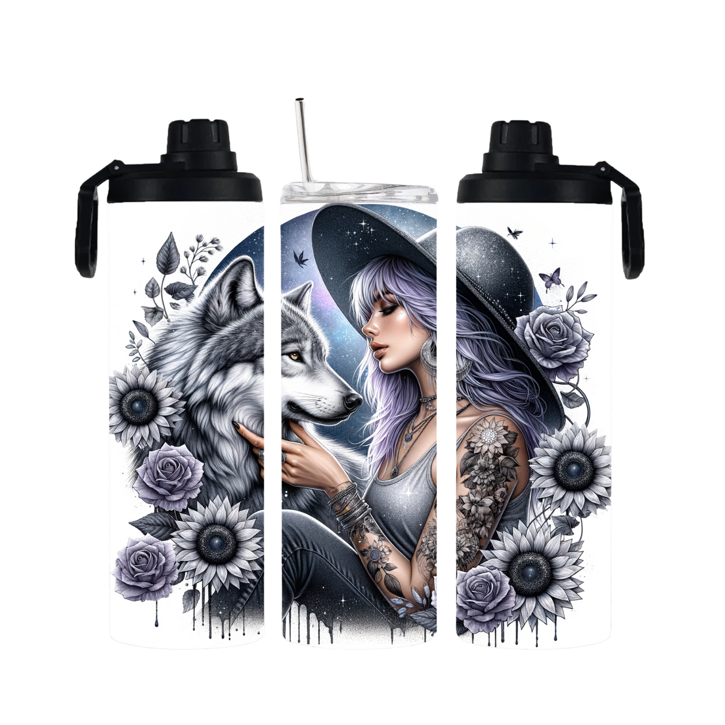 Tumbler mit Schraubverschluss "Die mit dem Wolf" - Emmilous