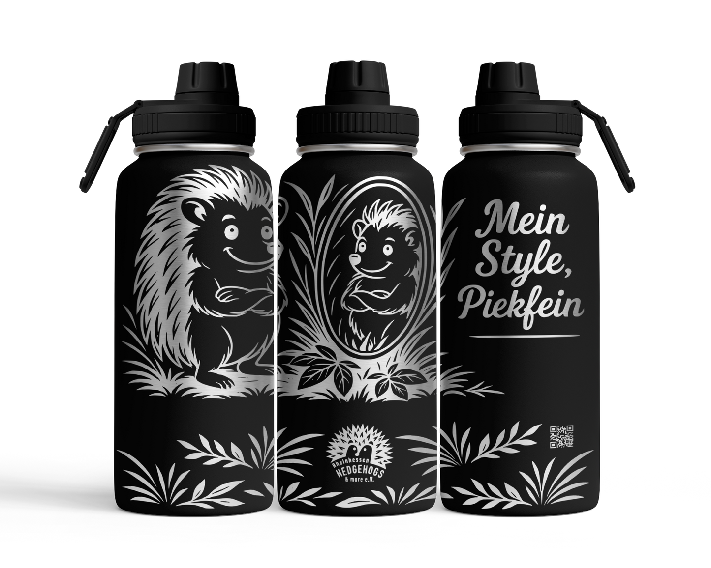 Tumbler mit Schraubverschluss (950ml) "Igel für Rheinhessen Hedgehogs"