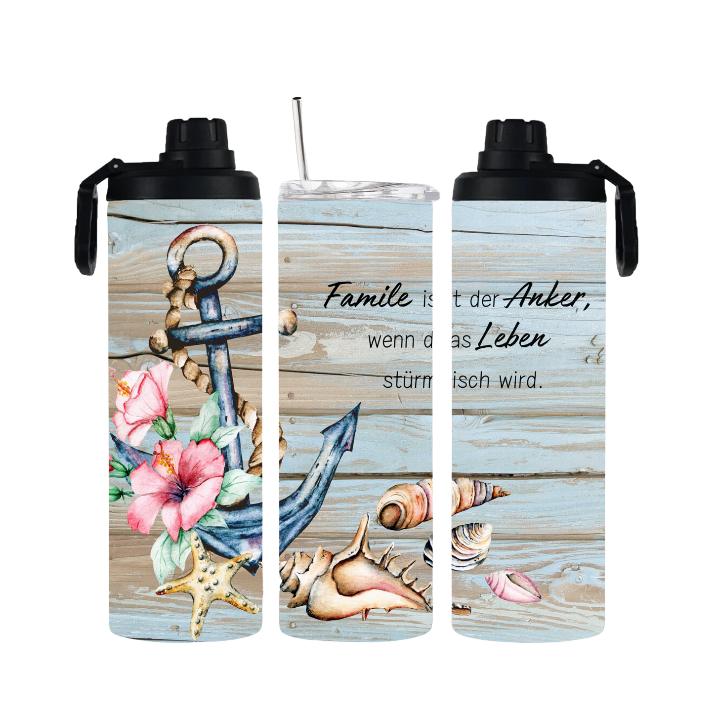 Tumbler mit Schraubverschluss "Anker Familie" - Emmilous