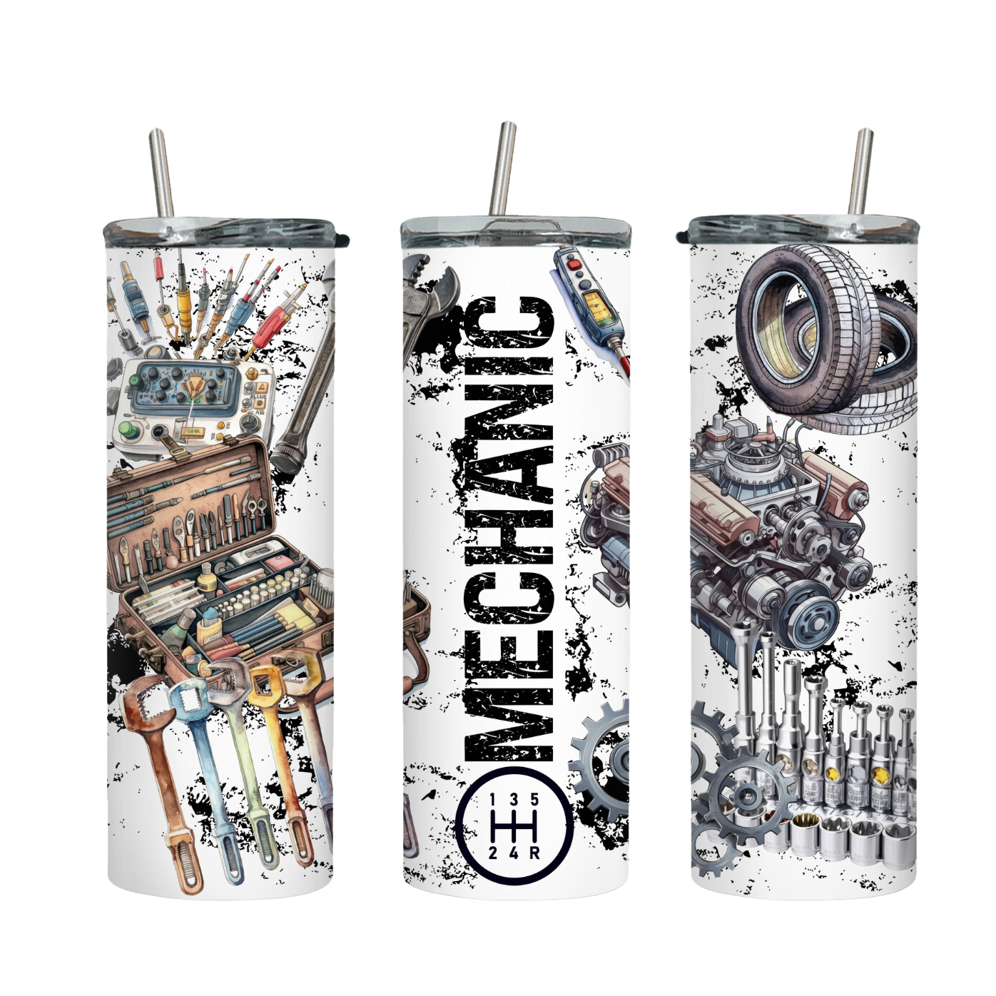 Tumbler mit Steckdeckel "Mechanik" - Emmilous