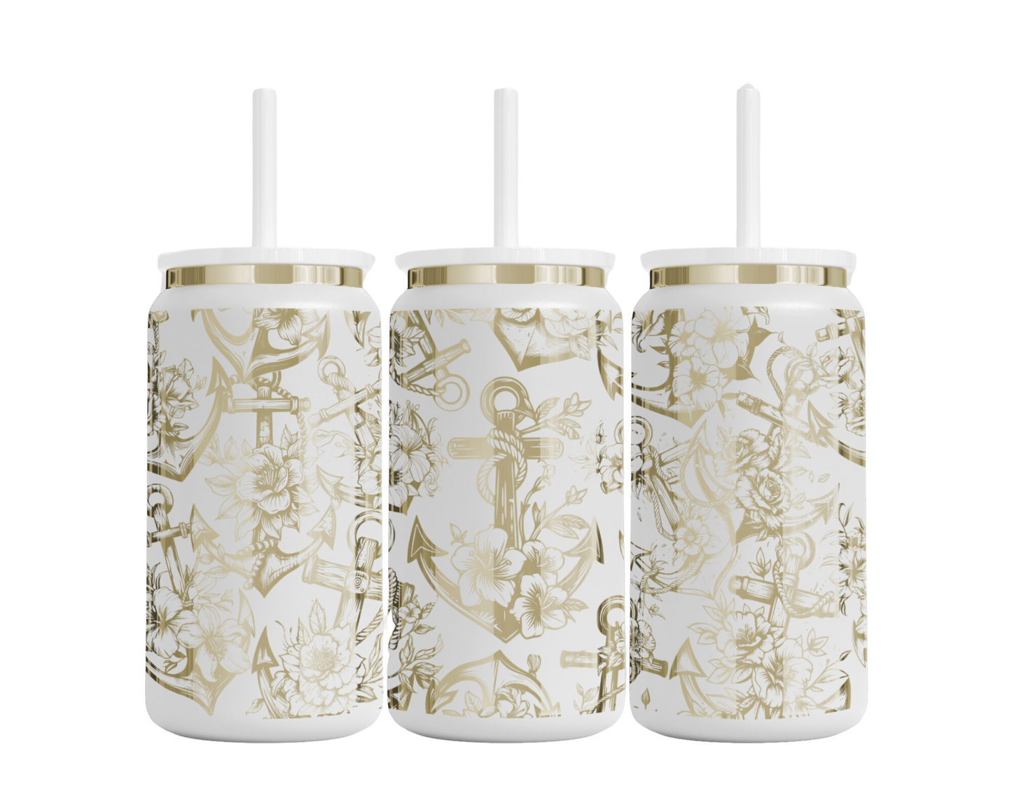 Tumbler mit Strohhalm "Anker"