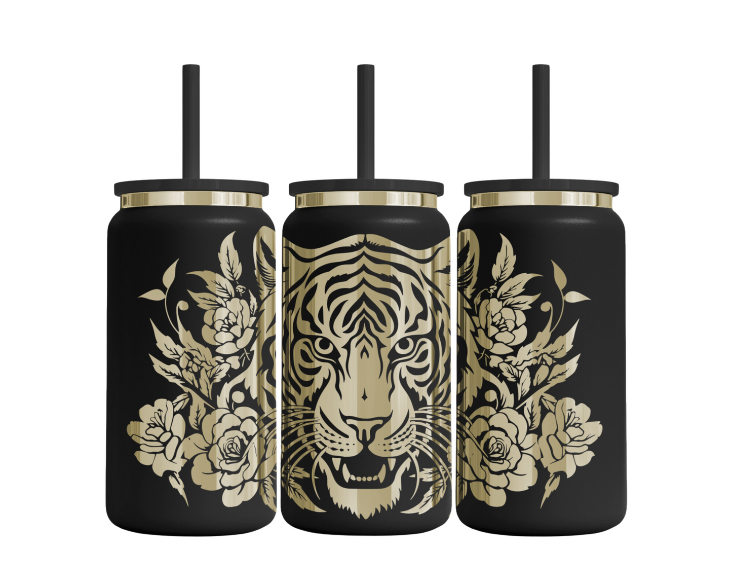 Tumbler mit Strohhalm "Tiger"