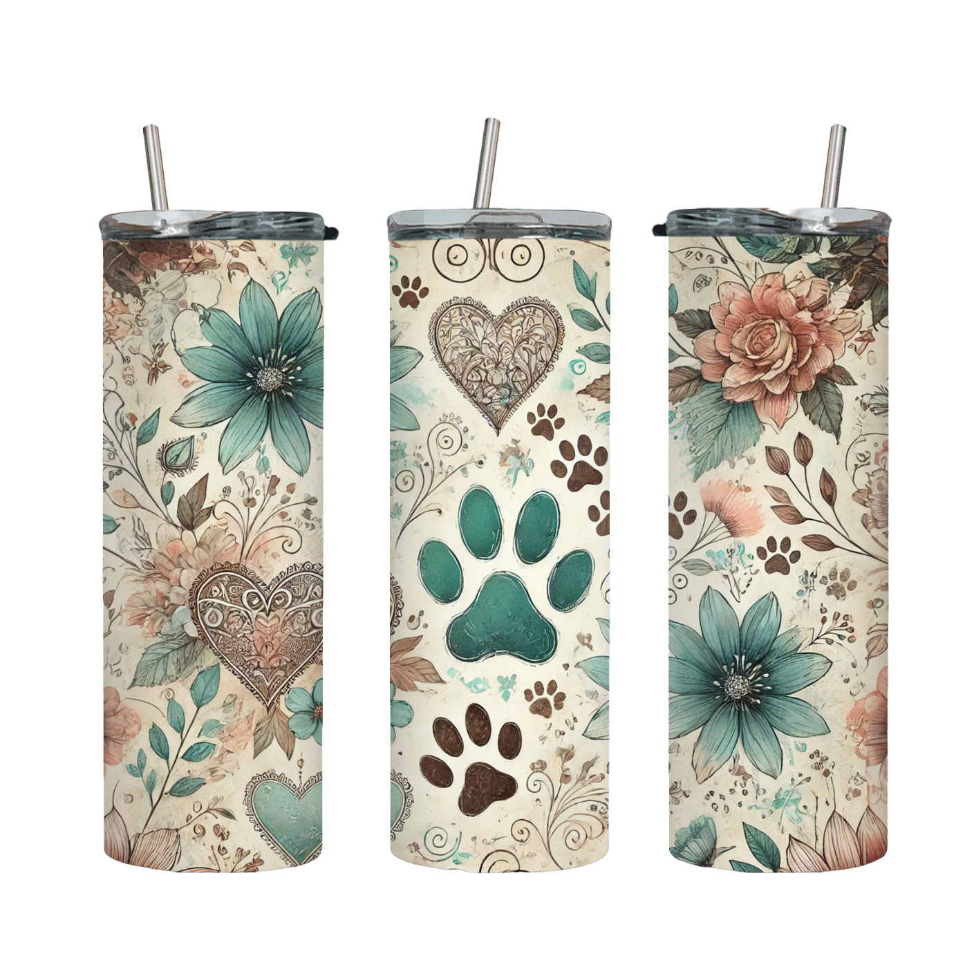 Tumbler mit Steckdeckel "Pfote"