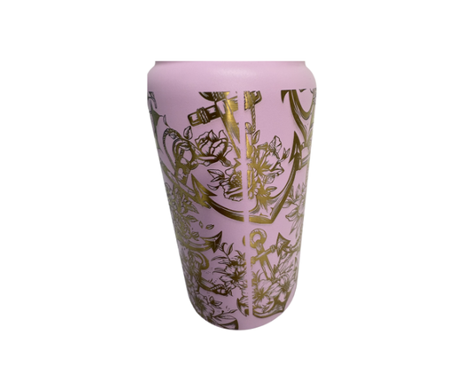 16 OZ Laser Becher "Anker rosa" - Emmilous