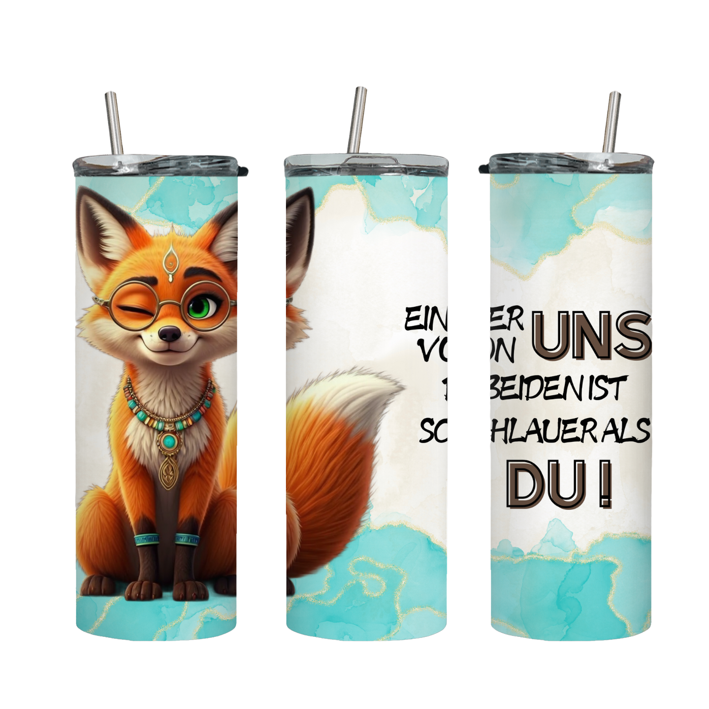 Tumbler mit Steckdeckel "Fuchs" - Emmilous