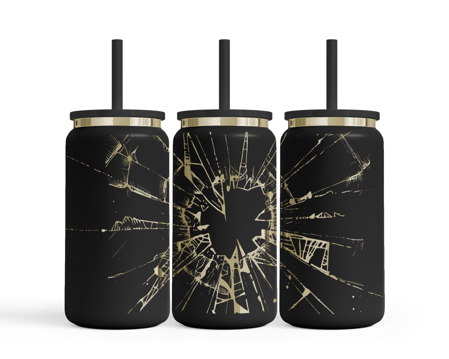 Tumbler mit Strohhalm "Broken"