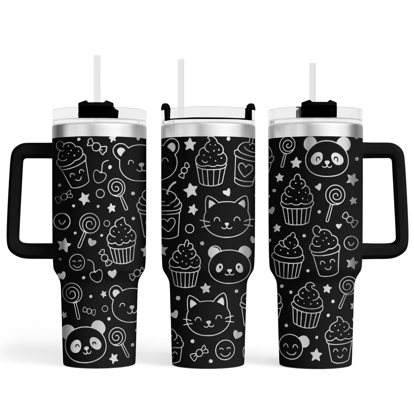Tumbler mit Henkel "Cartoon"