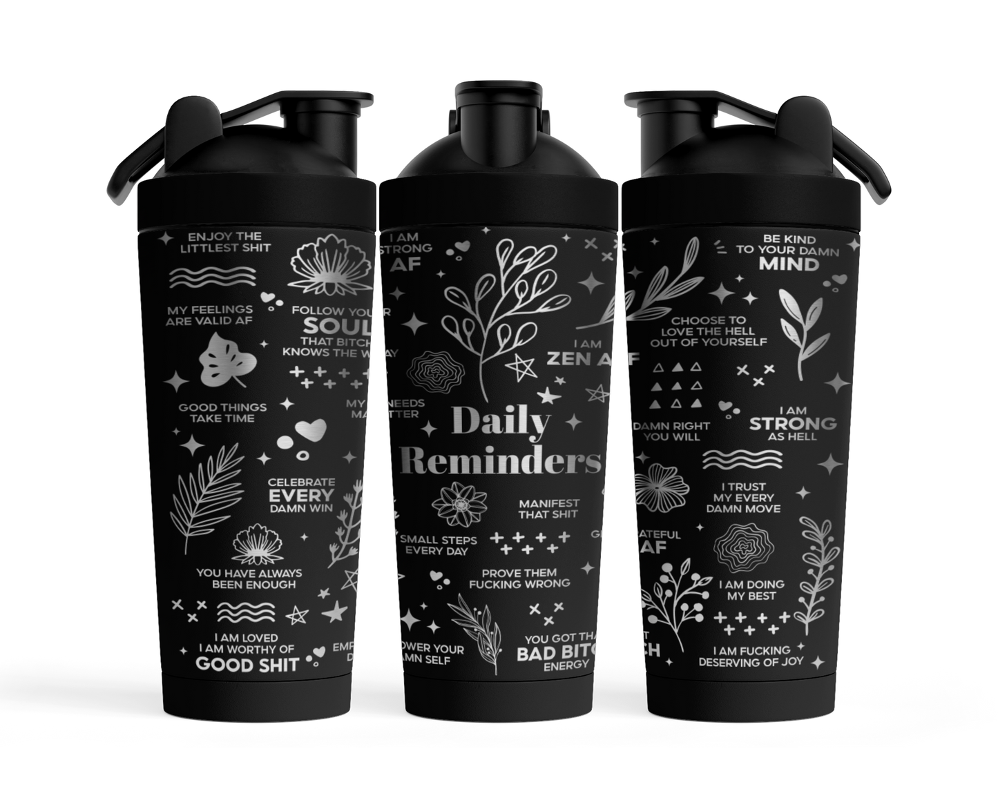 Fitness Shaker mit Gravur "Daily Reminders"