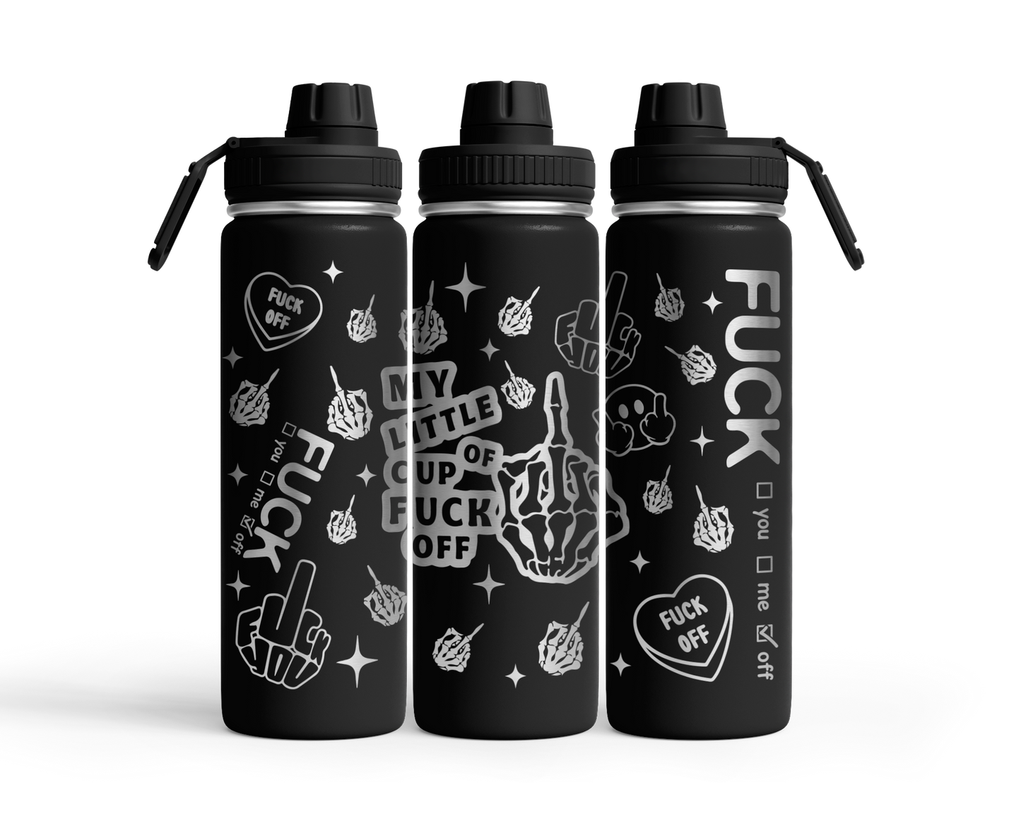 Tumbler mit Schraubverschluss "Fuck"