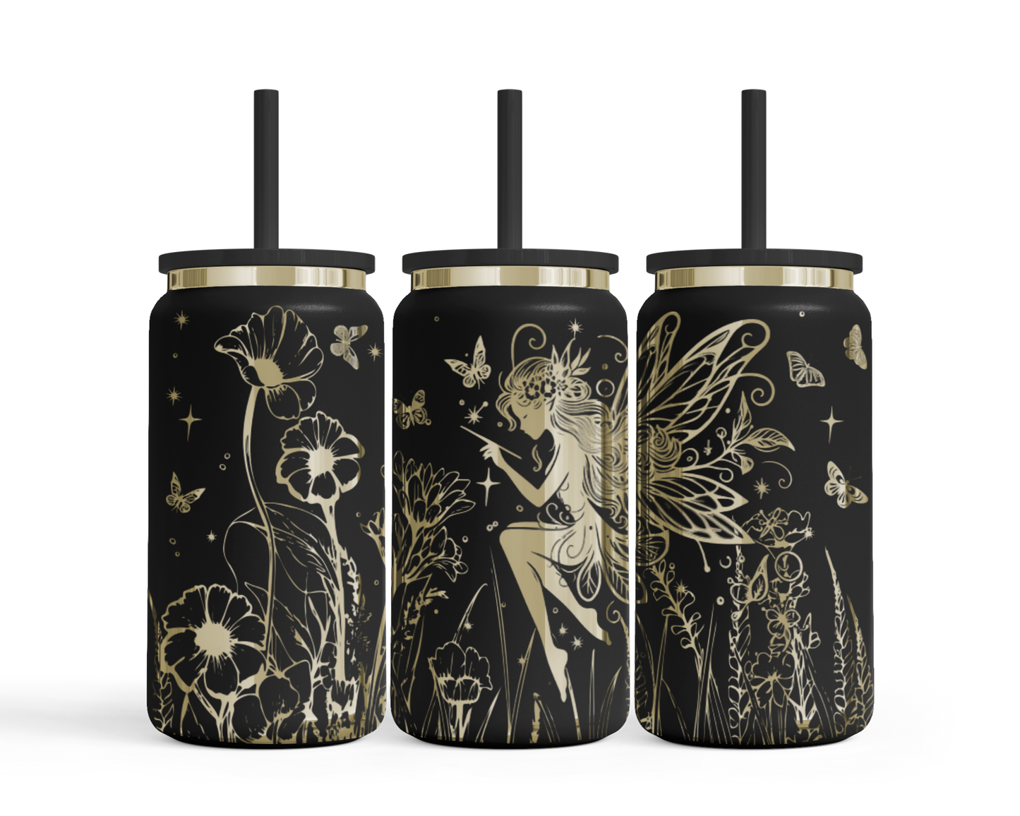 Tumbler mit Strohhalm "Fee"