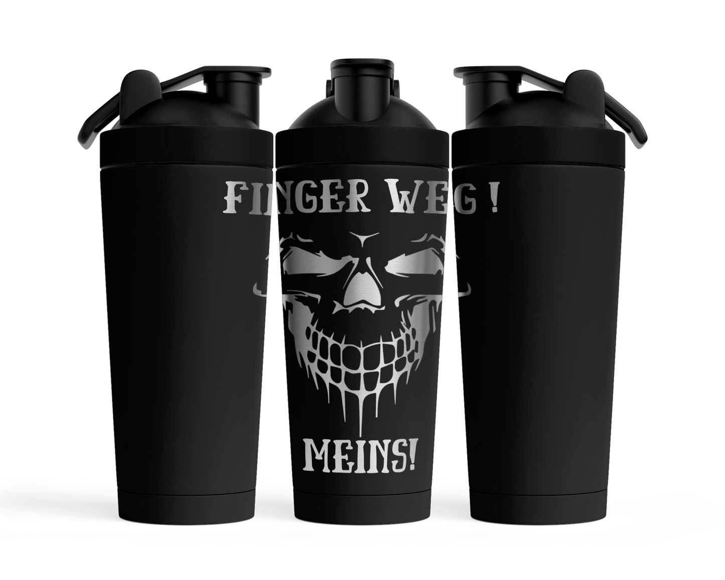 Fitness Shaker mit Gravur "Finger Weg"