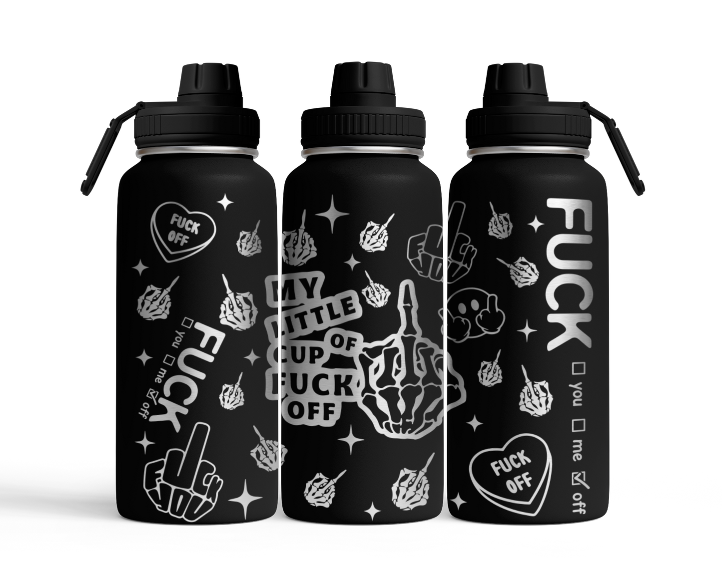 Tumbler mit Schraubverschluss (950ml) "Fuck"