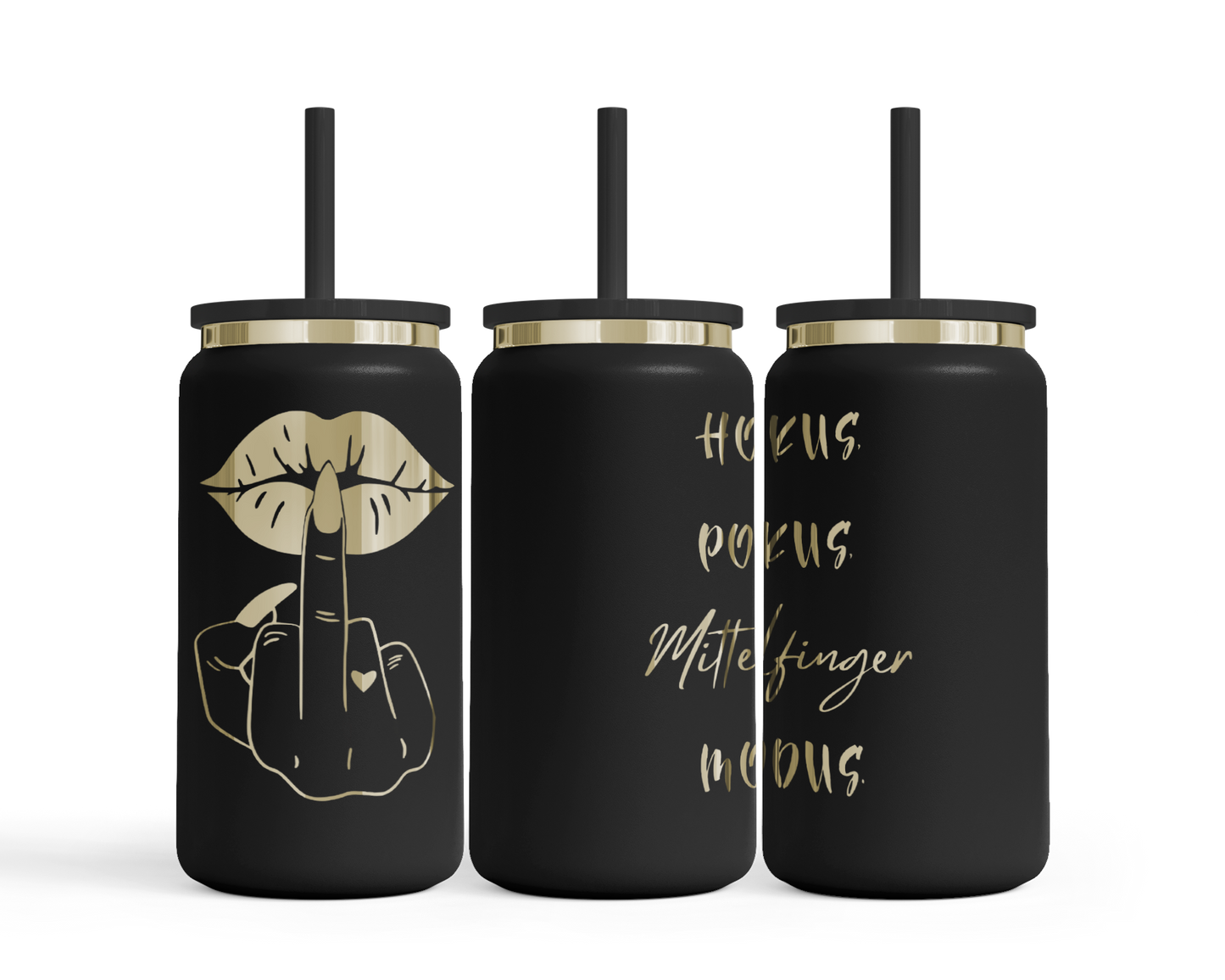 Tumbler mit Strohhalm "Mittelfinger Modus" - Emmilous