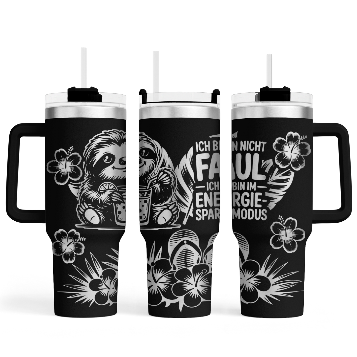 MAX-Tumbler mit Gravur "Faultier Energie"