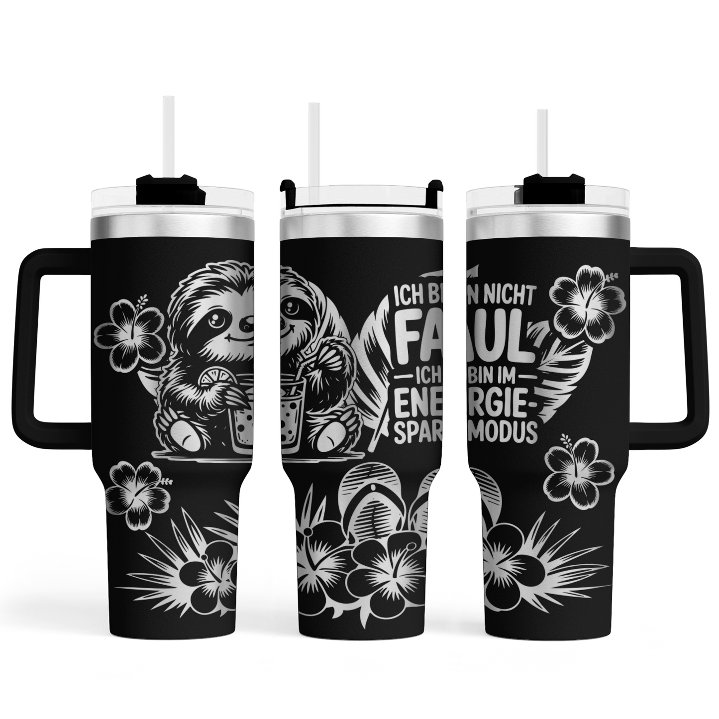 MAX-Tumbler mit Gravur "Faultier Energie"