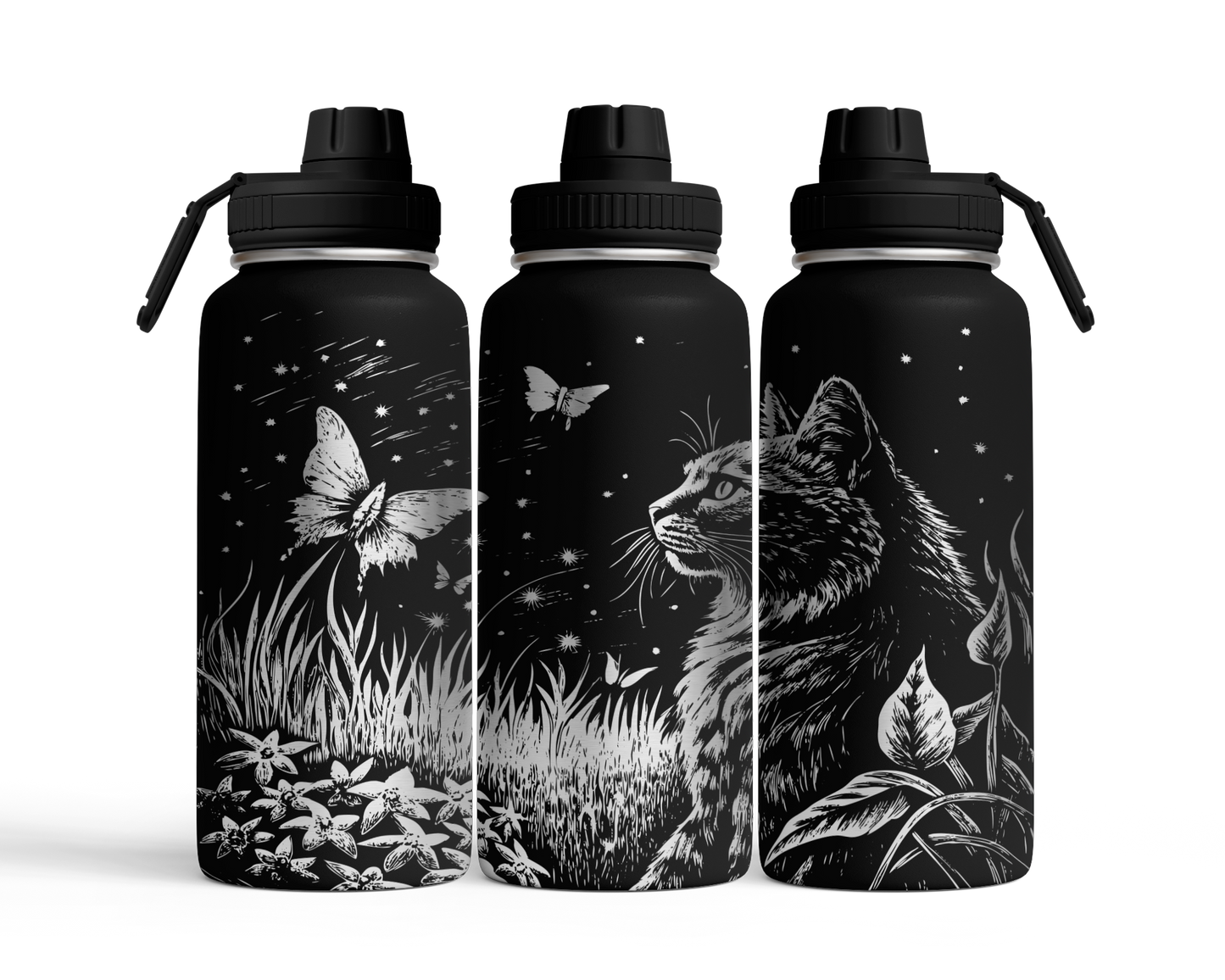 Tumbler mit Schraubverschluss (950ml) "Katze"