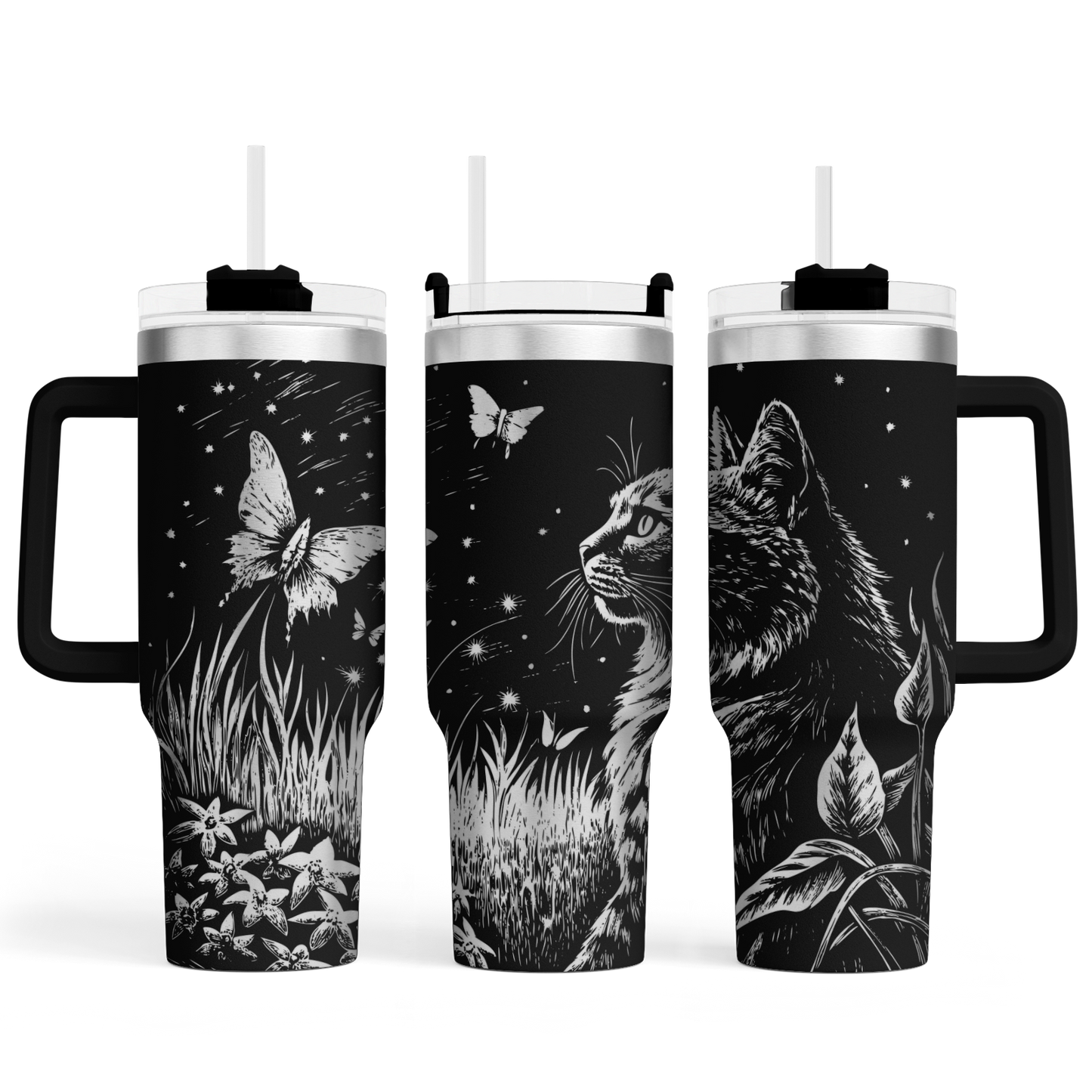Tumbler mit Henkel "Katze"