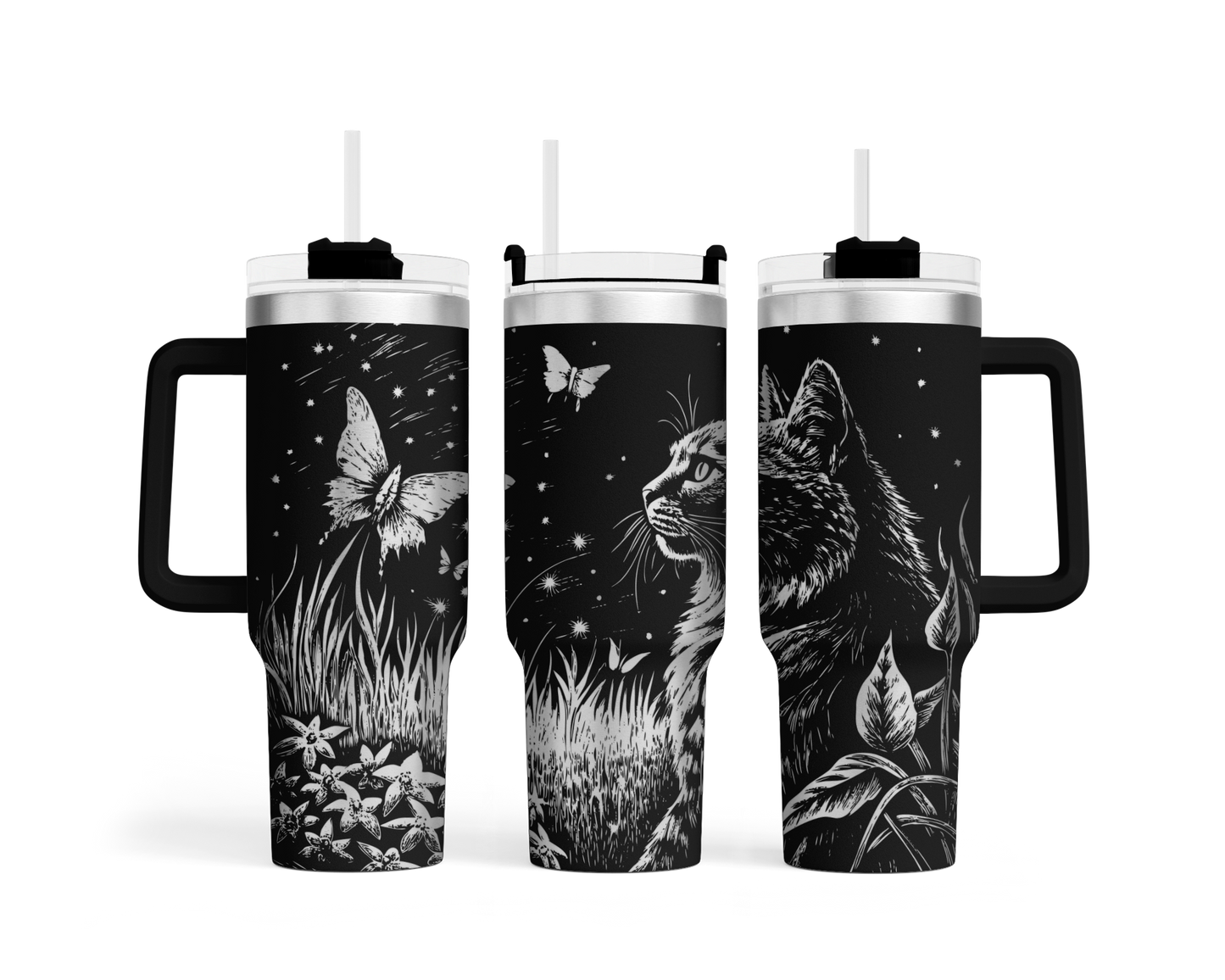 Tumbler mit Henkel "Katze"