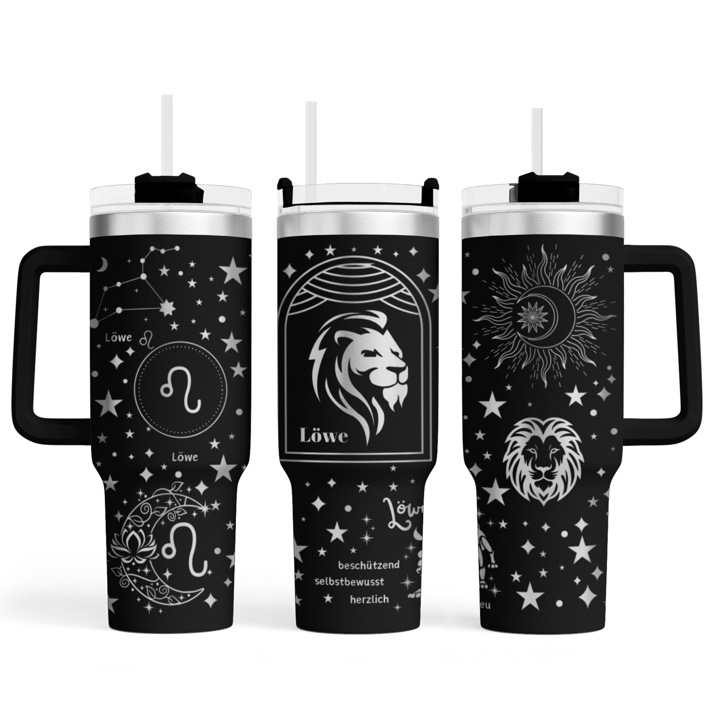 Tumbler mit Henkel "Sternzeichen Löwe"