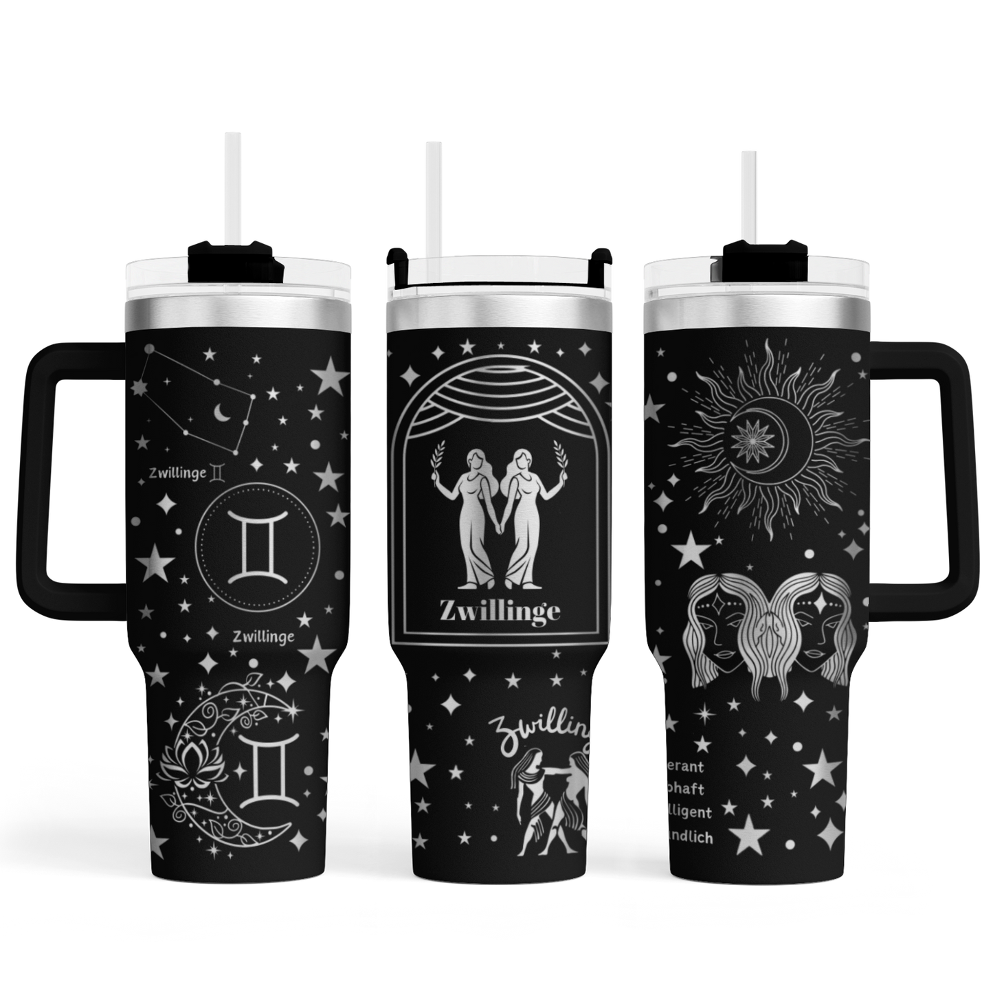 Tumbler mit Henkel "Sternzeichen Zwillinge"