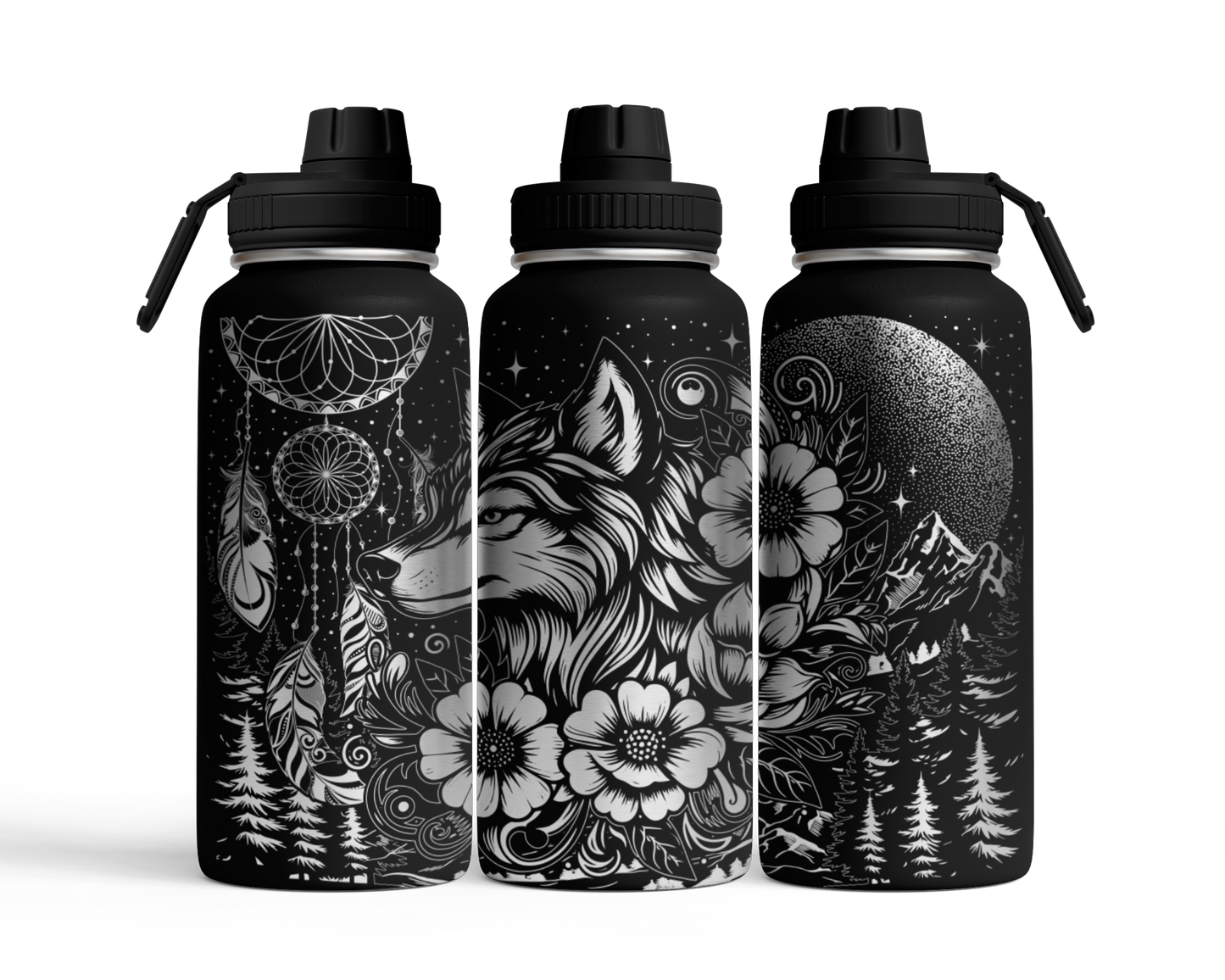Tumbler mit Schraubverschluss (950ml) "Wolf"