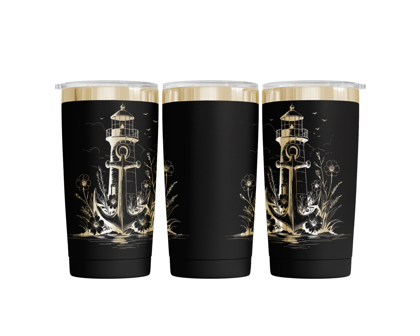 Tumbler (590ml) "Anker mit Leuchturm"