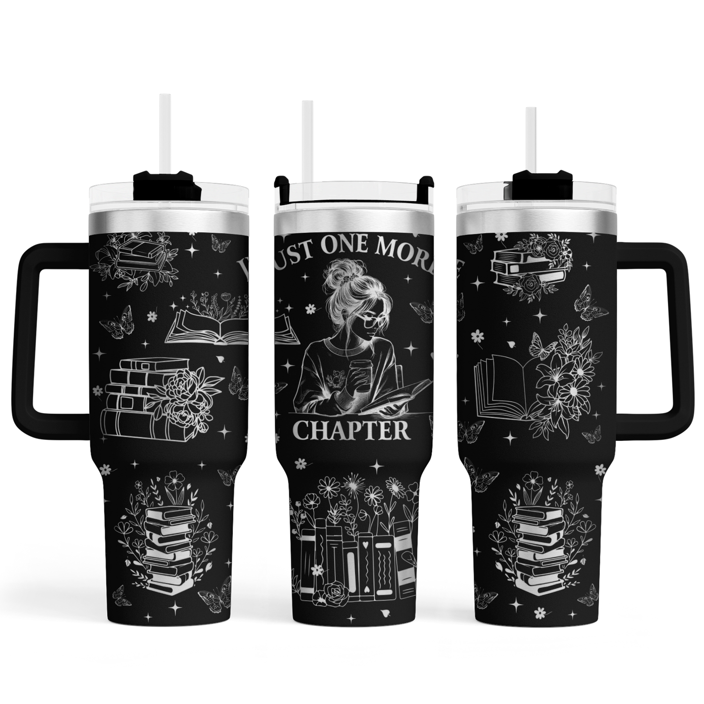 Tumbler mit Henkel "Just one more Chapter" - Emmilous