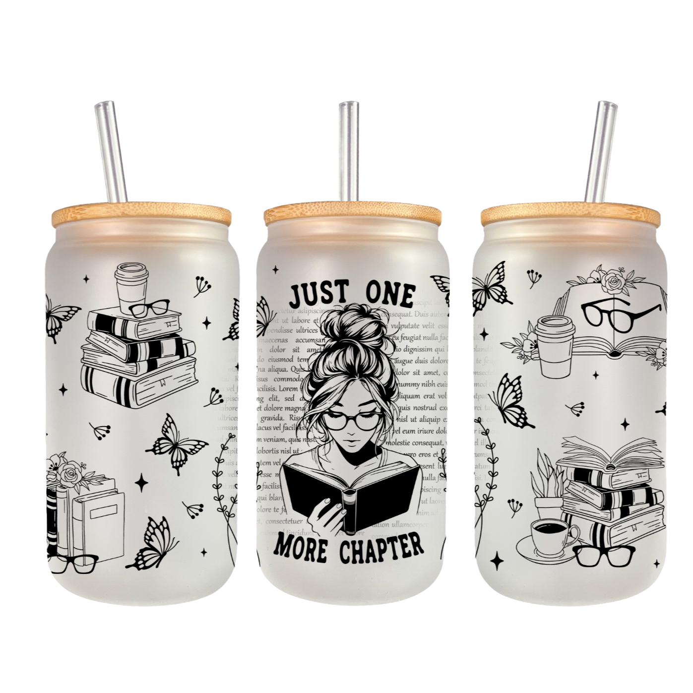 Glas mit Bambusdeckel (473ml)