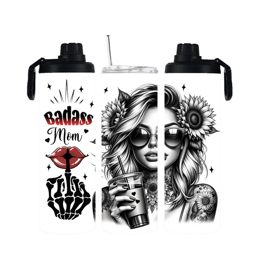 Tumbler mit Schraubverschluss "Badass-Mom" - Emmilous
