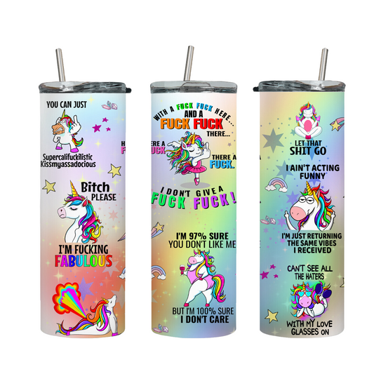 Tumbler mit Steckdeckel "FU Einhorn" - Emmilous