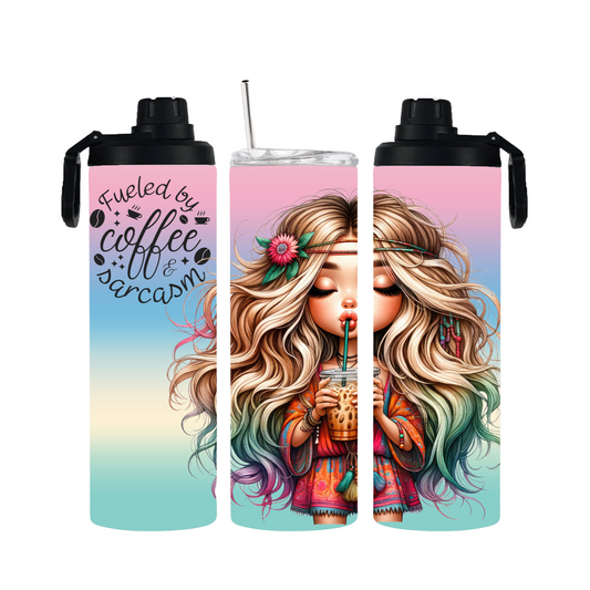 Tumbler mit Schraubverschluss "Coffee and Sarcasm" - Emmilous