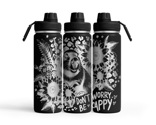 Tumbler mit Schraubverschluss (710 ml) "Don´t worry be Cappy"