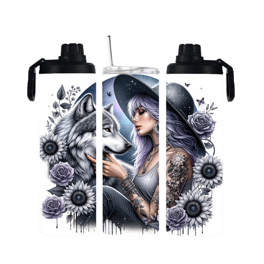 Tumbler mit Schraubverschluss "Die mit dem Wolf" - Emmilous