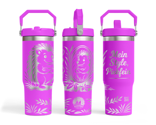 Tumbler Flip-Top ( 887 ml) "Igel für Rheinhessen Hedgehogs"
