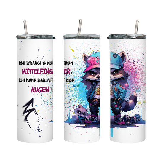 Tumbler mit Steckdeckel "FU Waschbär" - Emmilous