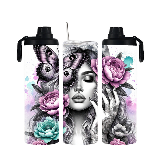 Tumbler mit Schraubverschluss "Butterfly-Girl" - Emmilous