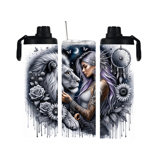 Tumbler mit Schraubverschluss "Die mit dem Löwe" - Emmilous