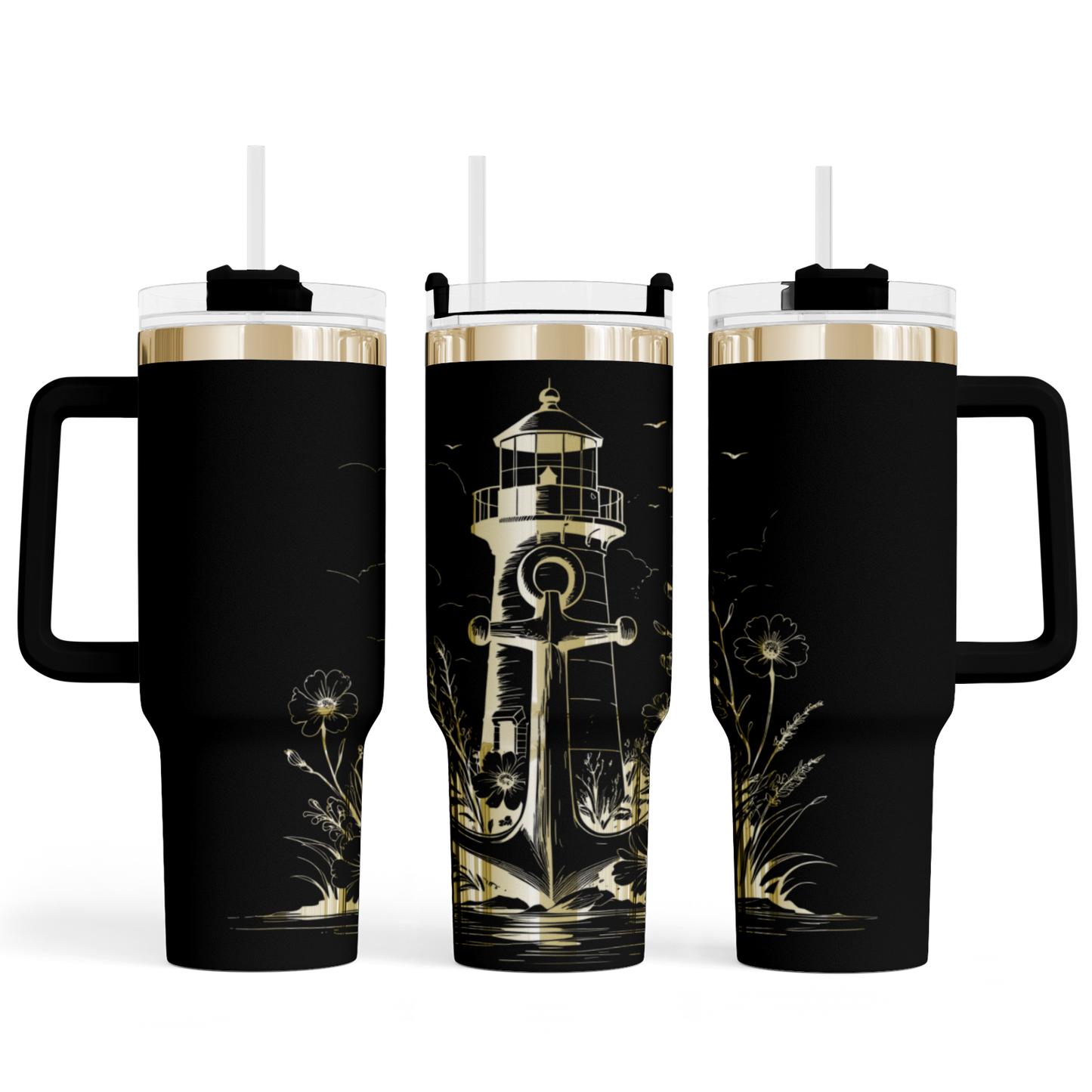 MAX-Tumbler mit Gravur "Anker mit Leuchtturm"