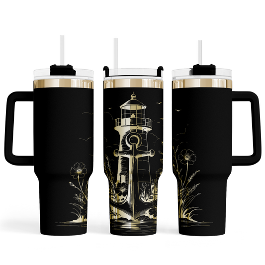 MAX-Tumbler mit Gravur "Anker mit Leuchtturm"