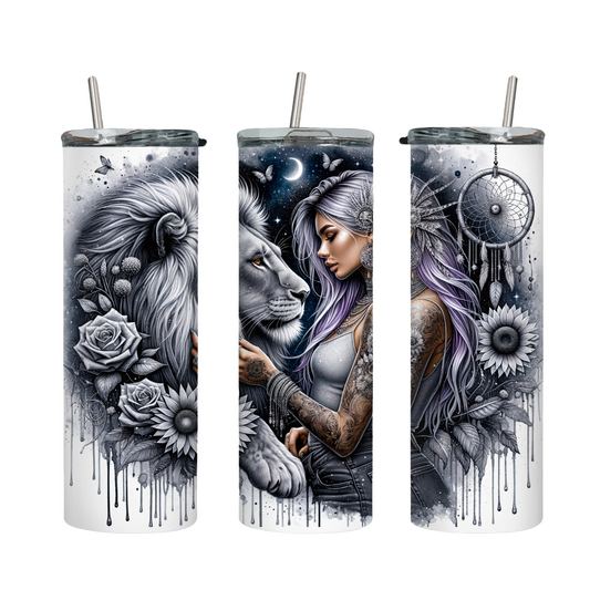 Tumbler mit Steckdeckel "Die mit dem Löwe" - Emmilous